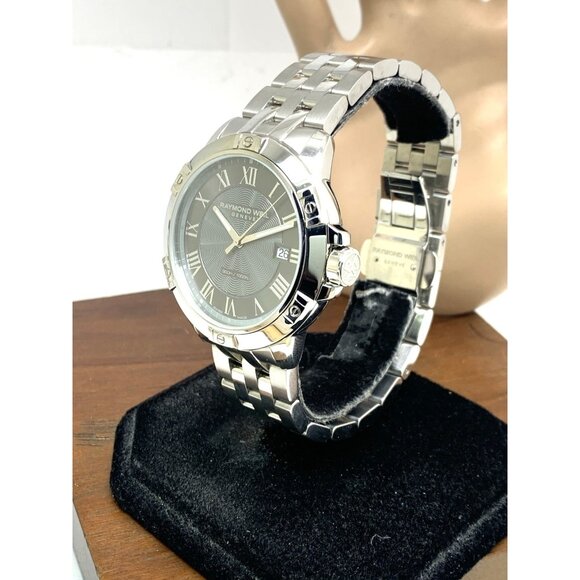 Raymond Weil Men's Watch 8160 Tango Swiss Quartz Gray Dial Date Silver Stainless - Picture 15 of 15